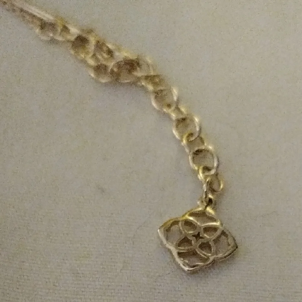 Gold Heart Necklace with Opalescent Pendant - Picture 5 of 6